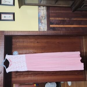 Vanilla Bay Pink and White Lace Maxi Dress